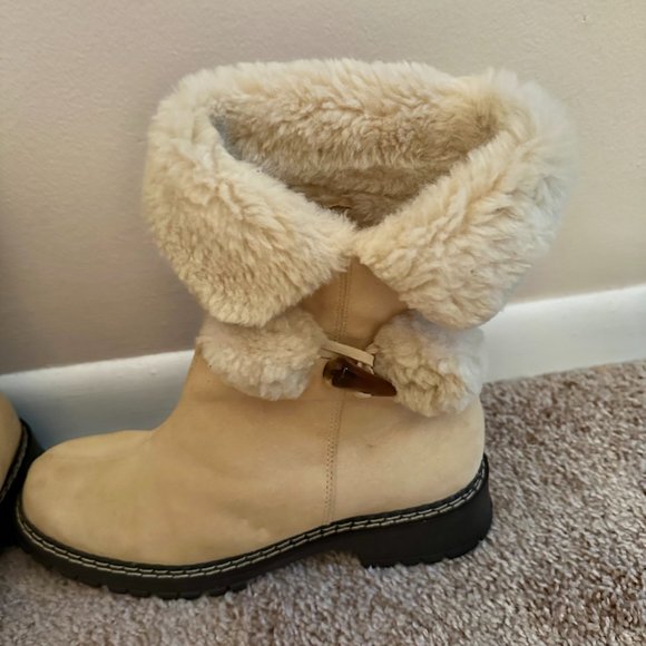 Coldwater Creek Tan Winter Boots with Plush Cuff - Picture 9 of 10